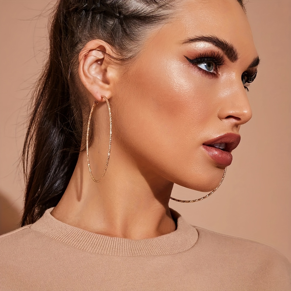 Bold Women's Hoop Earrings Iron Crafted Sexy Style